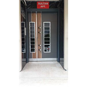 Antrasit Camlı Bina Giriş Kapısı