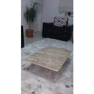 Ahşap Dikdörtgen Yer Sofrası-hamur Açma Masası Kahverengi  Mermer 60 x 90 cm