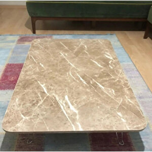 Ahşap Dikdörtgen Yer Sofrası-hamur Açma Masası Kahverengi  Mermer 60 x 90 cm