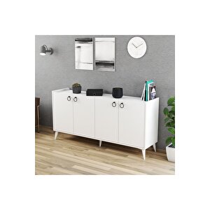 Mobilya 165 Cm Konsol Beyaz Beyaz