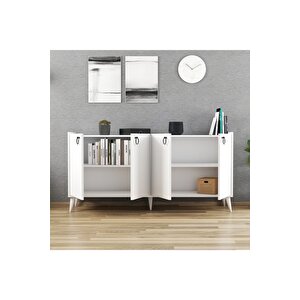 Mobilya 165 Cm Konsol Beyaz Beyaz