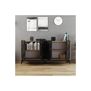 Mobilya 165 Cm Konsol Çam-mermer Desen Mermer