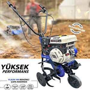 100 Benzinli Çapa Makinası 7 Hp Shineray Yeni Nesil Motor  1 İleri Vites 40-60 Cm Çapa Genişliği