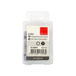 4 X 25 Mm Allen Bits Uç Renk Kodlu Cb/1840tc
