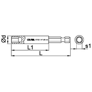 Ceta Form 1/4" X 75 Mm Manyetik Bits Tutucu Bt/03