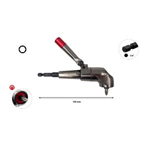 1/4” Delme Ve Vidalama Köşe Adaptörü (döner Kol) F26/ag