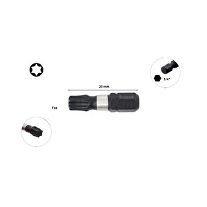 T30 X 25 Mm Darbeli Torx Bits Uç Cb/811tm