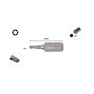 T10 X 25 Mm Torx Bits Uç Cb/806