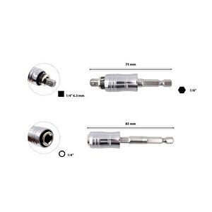 1/4"  Lokma Adaptörlü Bits Tutucu Ceta/bt/01duo