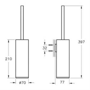 Vitra Origin A4489436 Tuvalet Fırçalığı, Duvardan, Mat Siyah