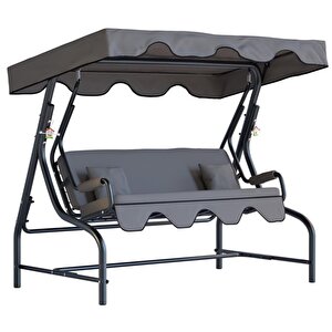 Gümüş Salıncak 3 Kişilik Bahçe Salıncağı Balkon Salıncak 200 Cm Bs02