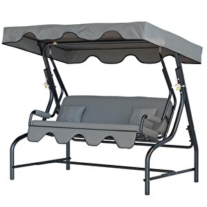Gümüş Salıncak 3 Kişilik Bahçe Salıncağı Balkon Salıncak 200 Cm Bs02