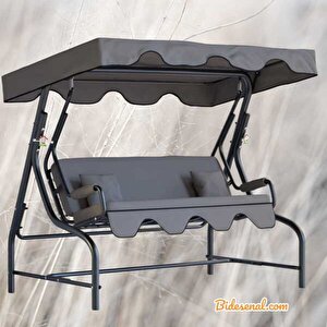 Gümüş Salıncak 3 Kişilik Bahçe Salıncağı Balkon Salıncak 200 Cm Bs02