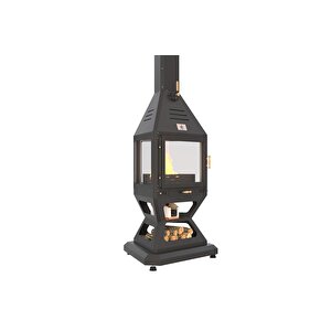 Hot Triangle V2 Orta Şömine Seramik Camlı