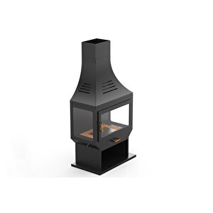 Hot Wall Duvar Tipi Şömine Seramik Camlı