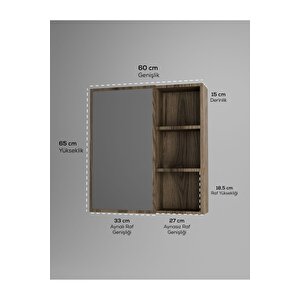 Tek Kapaklı Aynalı Banyo Dolabı Çok Amaçlı Banyo Dolabı