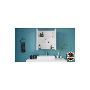 İki Kapaklı Aynalı Banyo Dolabı Çok Amaçlı Banyo Dolabı