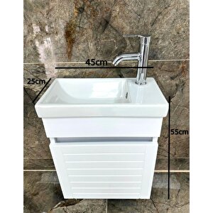 Beta Plus Beyaz Banyo Dolabı Alt Modül 45 Cm