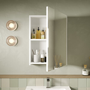 Banyo Dolabı, Ayna Ve Lavabo Seti, 55 Cm, İnci Gri