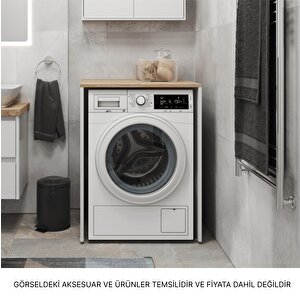 Aqua Bagno Voca Smartbox Çamaşır Makinesi Alt Dolap - Somono Meşe - Beyaz