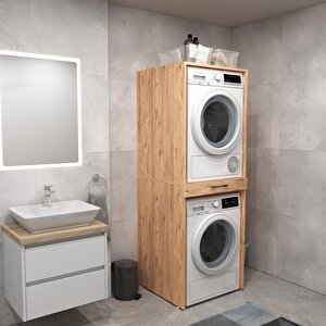 Voca Smartbox Çamaşır Ve Kurutma Makinesi Dolabı -çekmeceli,atlantik  Çam -2 Parça Set