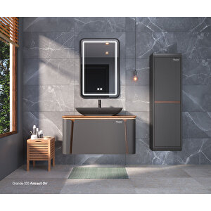 Shower Grande 100 Cm Antrasit Gri Banyo Dolabı