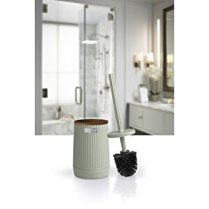 Okyanus Home Nida Yeşil Ahşap Desenli Eko Wc Fırçalık