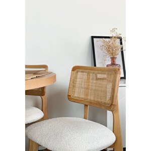 Monaco Ahşap Natural Masa Sandalye Takımı 110x110