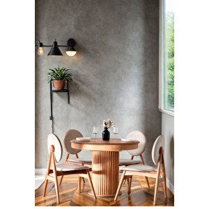 Verona Natural Ahşap Açılır Masa Sandalye Takımı 100x100