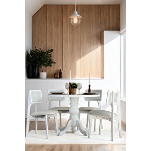Rosense Natural Ahşap Masa Sandalye Takımı 90x90