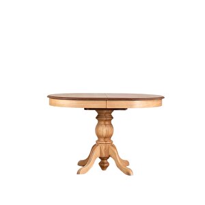Ronya Natural Ahşap Döşemeli Oval Açılır Masa Sandalye Takımı 80x120