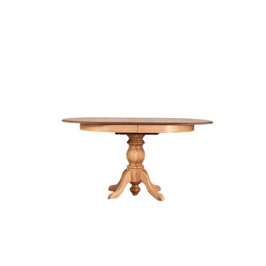Ronya Natural Ahşap Döşemeli Oval Açılır Masa Sandalye Takımı 80x120