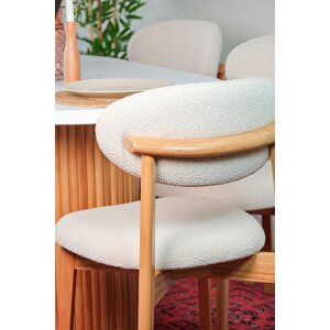 Liana Ahsap Oval Masa Takımı 80x130