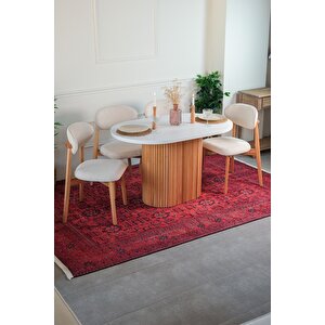 Liana Ahsap Oval Masa Takımı 80x130