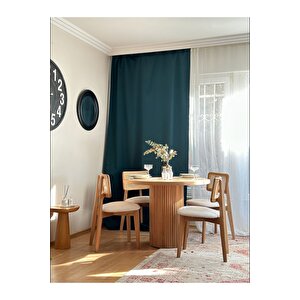 Mirla Yuvarlak Ahsap Masa Takımı (90x90ölçüsünde)