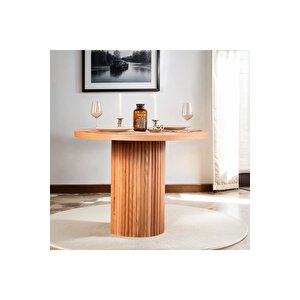 Florina Natural Ahşap Yuvarlak Masa Sandalye Takımı 90x90
