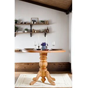 Serwood Natural Ahşap Masa Sandalye Takımı 90x90