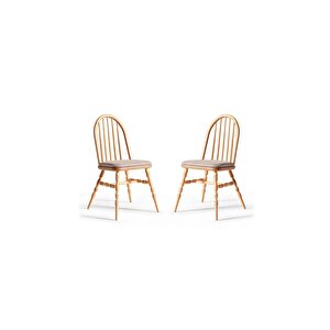 Serwood Natural Ahşap Masa Sandalye Takımı 90x90