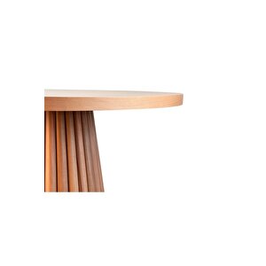 Elle Ahşap Natural Masa Sandalye Takımı 100x100