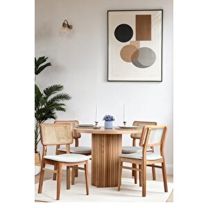 Bernando Ahsap Natural Masa Sandalye Takımı 80x80