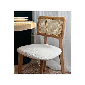 Mirla Yuvarlak Ahşap Masa Takımı Natural 100x100