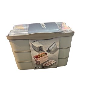 Diyet - Beslenme Kutusu - 3 Katlı Kaşık Çatallı Sefer Tası