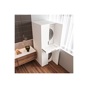 Çamaşır Makinesi Dolabı Kurutma Makinesi Dolabı Çekmeceli Beyaz