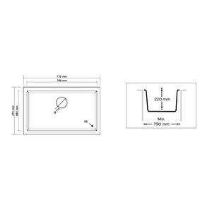 K Serisi K013 Eviye Antrasit 77×47,5 Cm Tezgah Altı