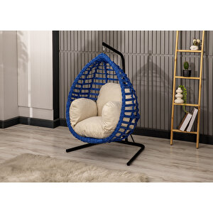 Armoni Tek Kişilik Çocuk Salıncak, Mavi, Rattan