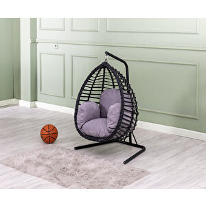 Armoni Tek Kişilik Çocuk Salıncak, Antrasit, Rattan