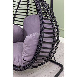 Armoni Tek Kişilik Çocuk Salıncak, Antrasit, Rattan