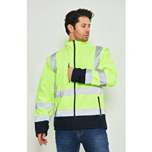 Orange Safety Sarı Softshell Mont Kolları Çıkmalı Reflektörlü