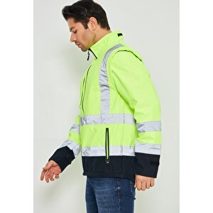 Orange Safety Sarı Softshell Mont Kolları Çıkmalı Reflektörlü