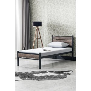 K300 Ahşapli Metal Karyola, Si̇yah, 90x190